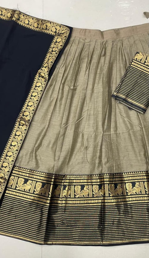 Kanchi Style Cotton Silk Lehenga