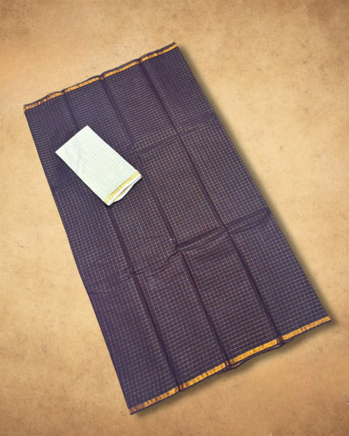 Premium Indigo and White Contrast Pendax Sungudi Pure Cotton Saree