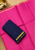 Premium Rani Pink and Blue Contrast Pendax Sungudi Pure Cotton Saree